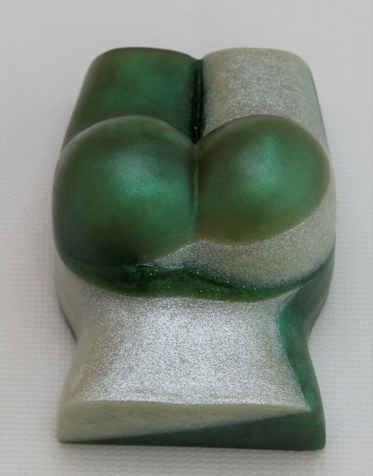PearcASSo, sudsy butt in green & precious metals, scented w/pear, muguet, quince