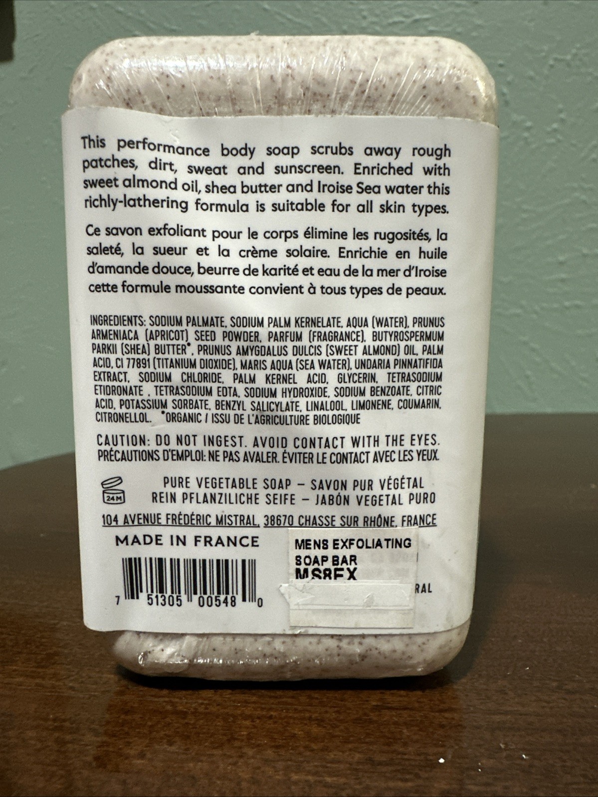 Mistral Exfoliating Body Soap For Men W 5% Apricot Seed Powder