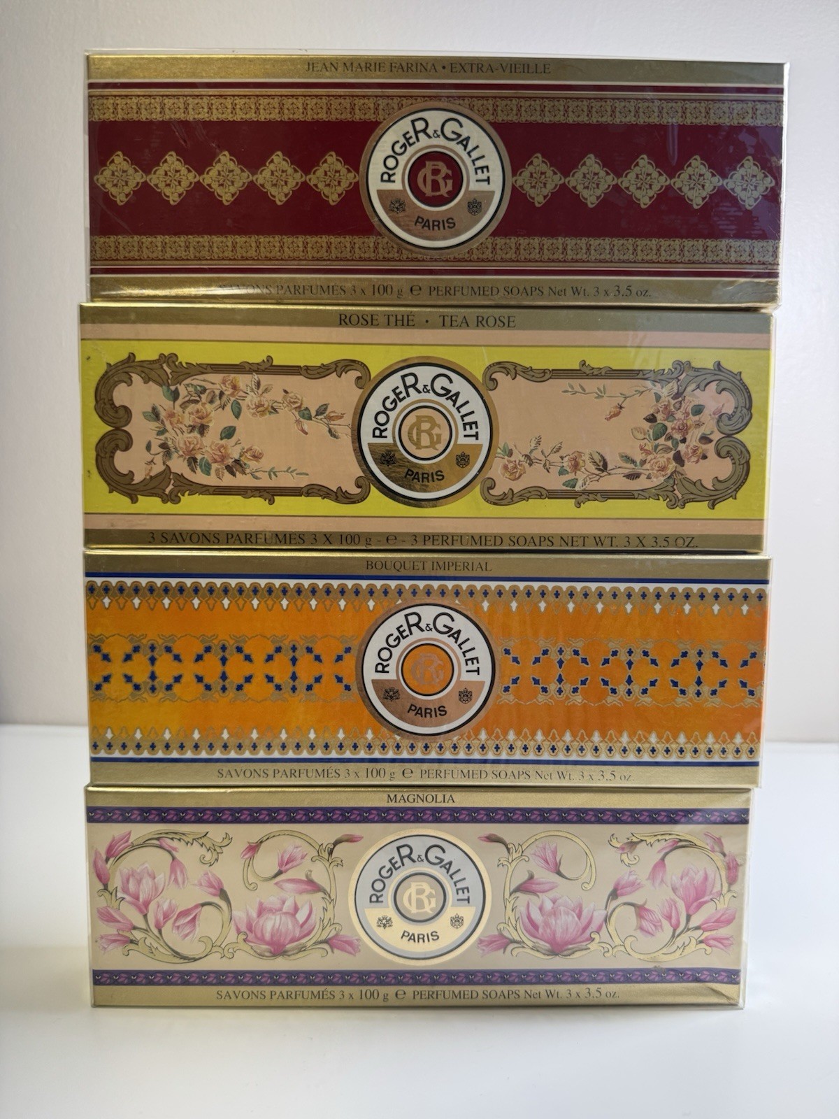 roger & gallet paris perfumed soaps 3 x 100 g/ 3.5 oz. made in france 4 x 3