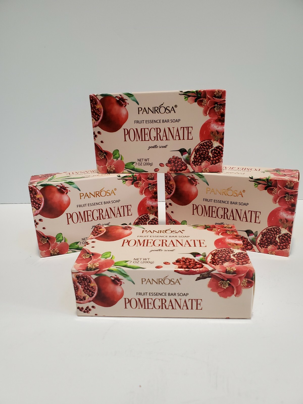 4-Panrosa Pomegranate Fruit Essence Bar Soap 7 oz. Gentle Scent.