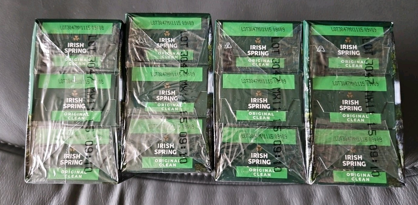 4 packs of 3 Bars Irish Spring Deodorant Soap: Original Clean, 3.7 Oz Bars NEW