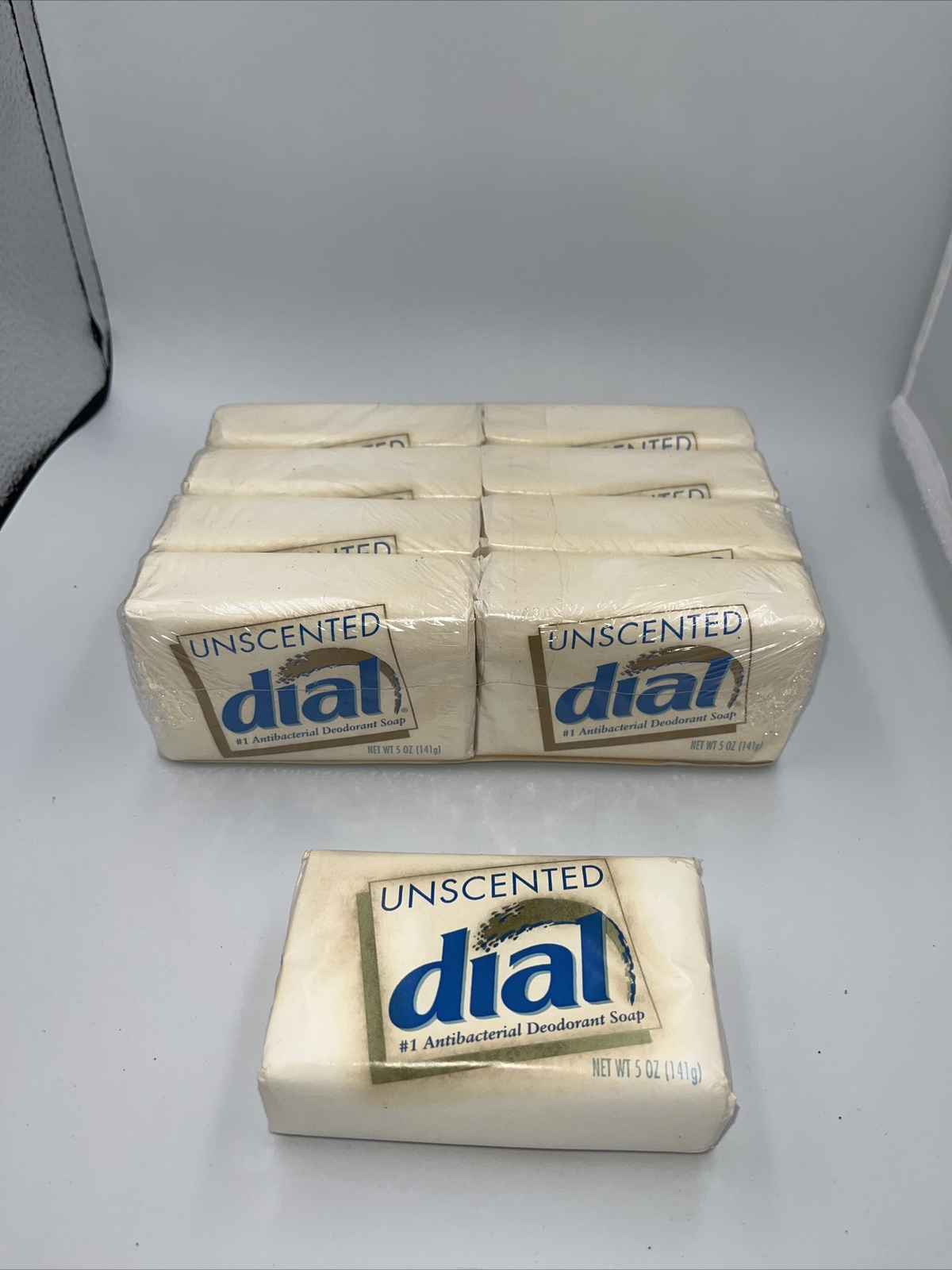 NOS 9x Dial Antibacterial Soap Unscented Bars 5 Oz Each = 45 Oz., Circa 1995