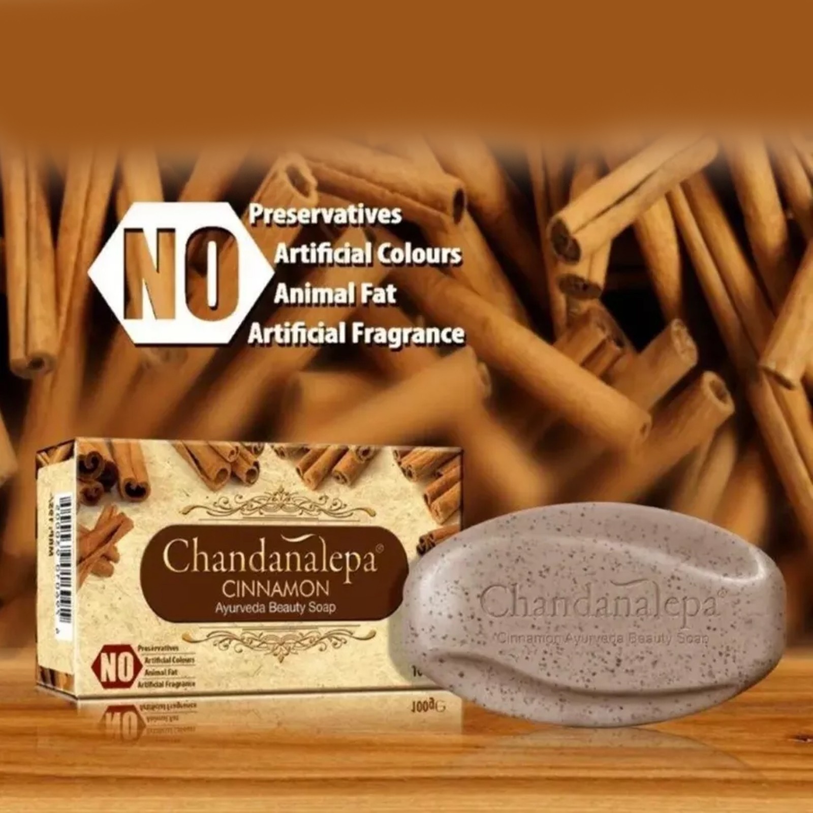 Ceylon Cinnamon Ayurveda Chandanalepa Natural Herbal Soap Skin Care Beauty Bar