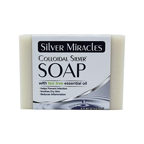 Colloidal Silver Soap Bar with Tea Tree Oil Natural Gentle Cleansing