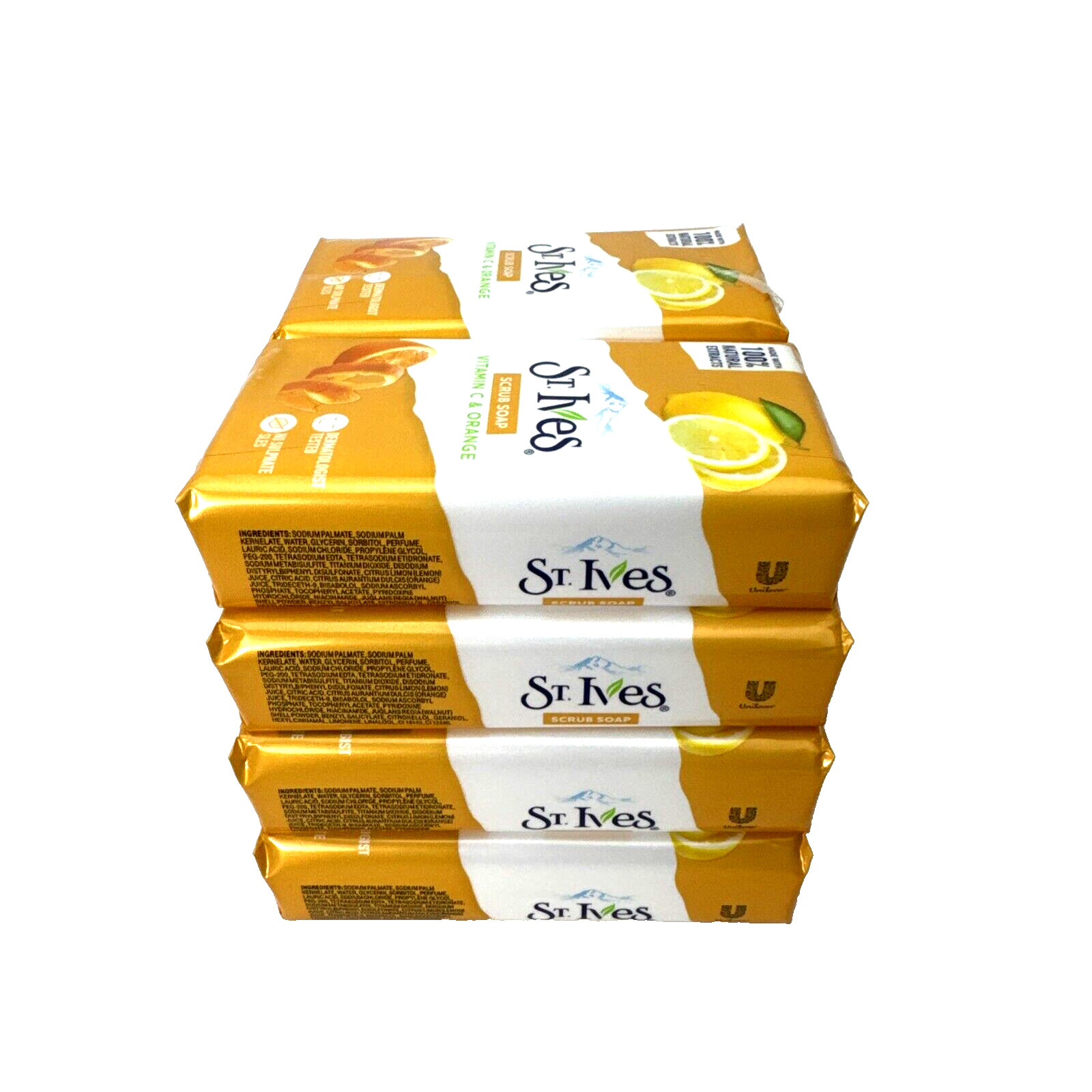 St. Ives Plant Based Scrub Soap Vitamin C & Orange ~8 bars/100 g each~ New