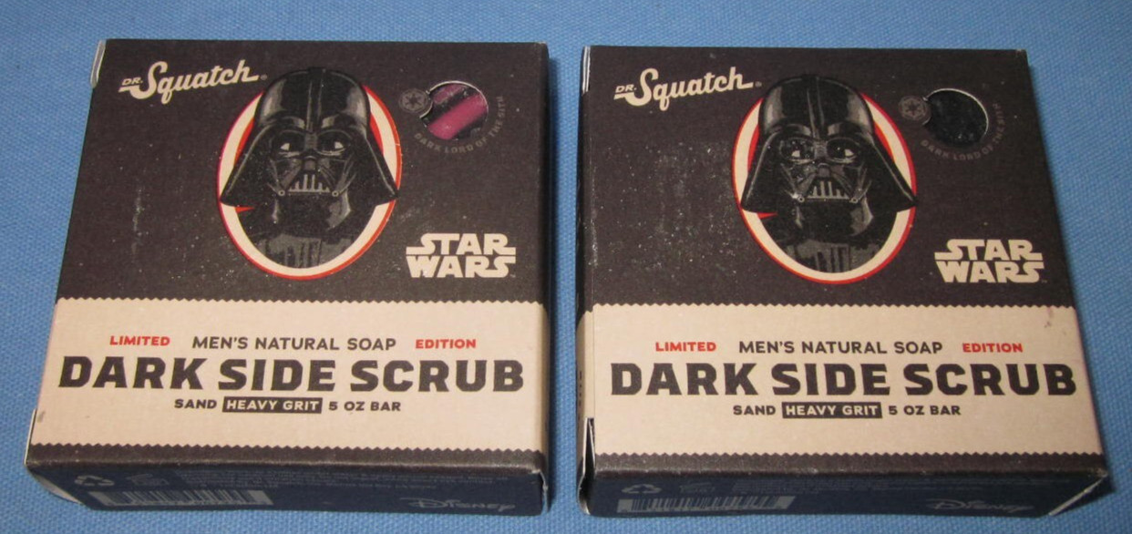 Two Bars of Limited Edition Dr Squatch 5oz Soap Bars ~ Star Wars Dark Side Scrub