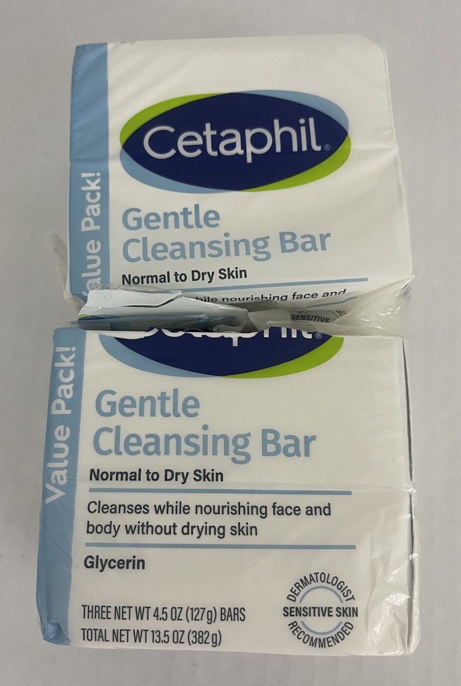 Cetaphil Gentle Cleansing Bar Normal to Dry Skin (4) Bars Net Wt 4.5 oz ea