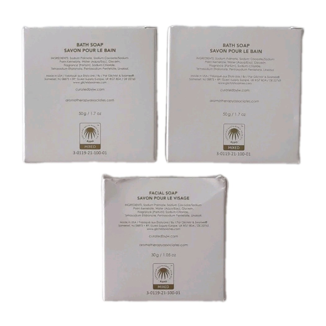 3x Aromatherapy Associates Balance Facial Bar Soap NEW Travel Size 1.7 & 1.05 oz