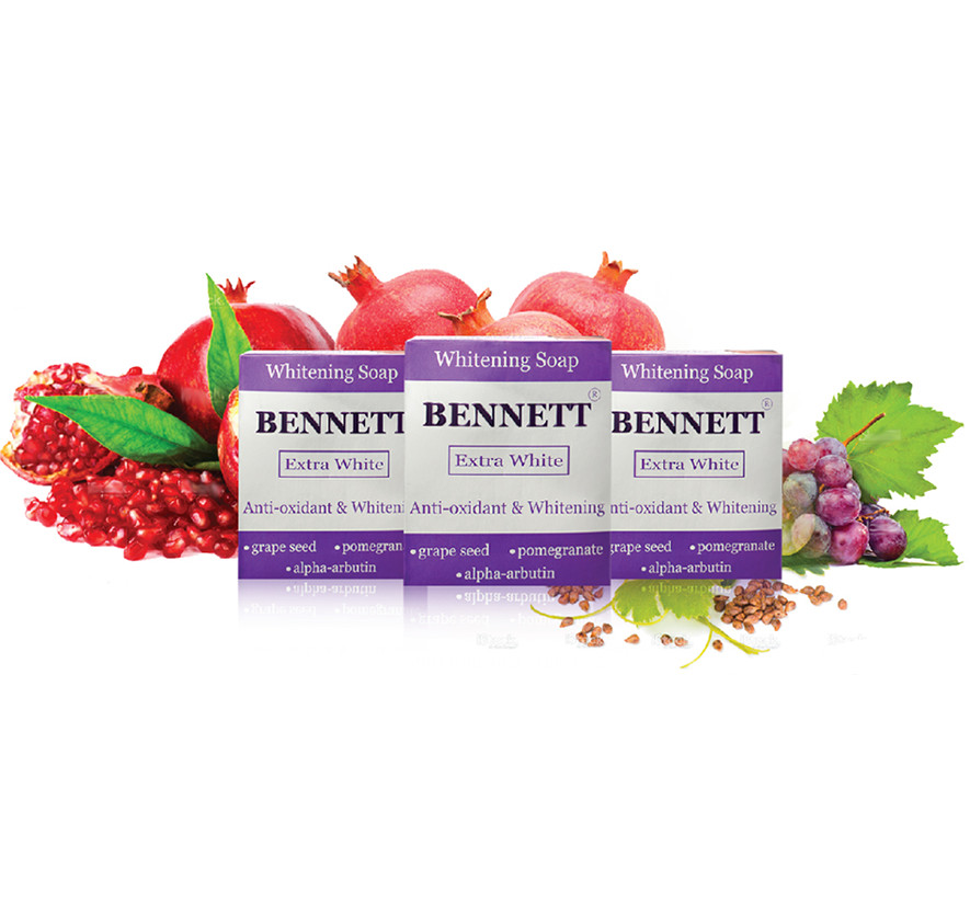 3x BENNETT Soap Extra White Antioxidant & Whitening Skin with Alpha Arbutin 130g