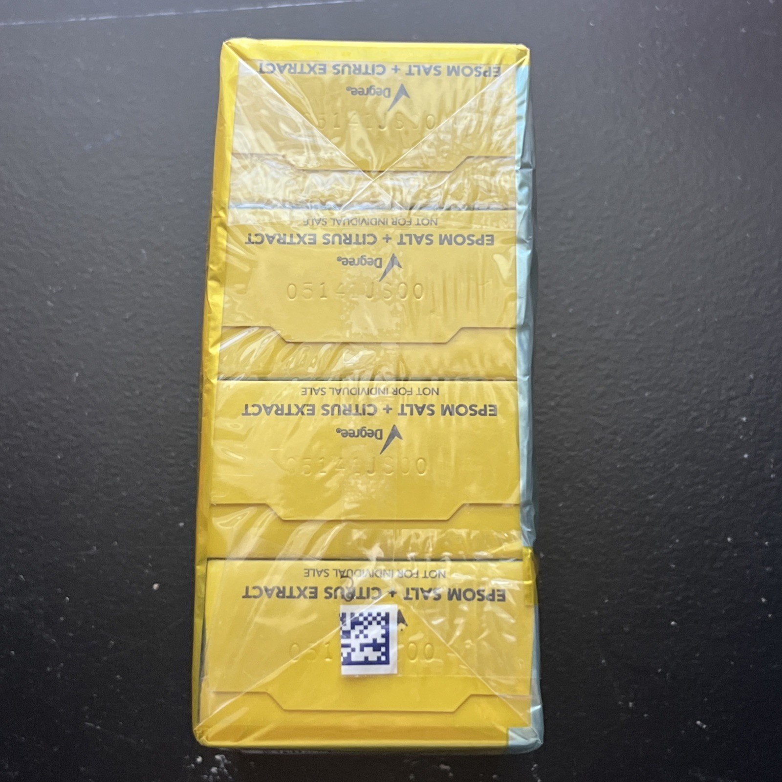 4 Bars Degree Maximum Recovery Epsom Salt + Citrus Extract Bar Soap 3.75 Oz. HTF