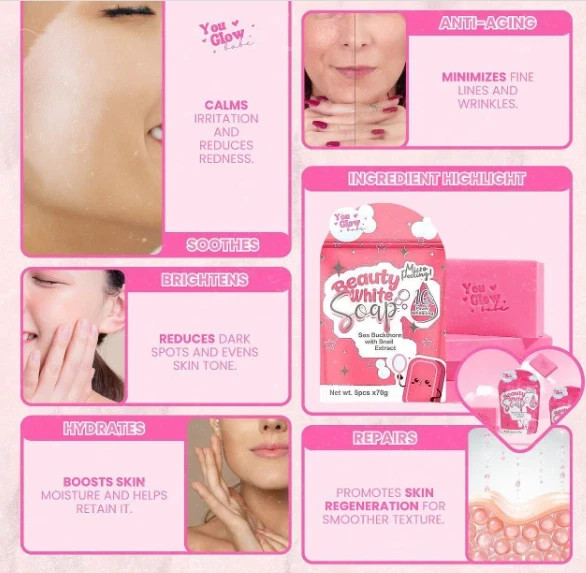 Beauty White Soap by You Glow Babe 5 Bars x 70g