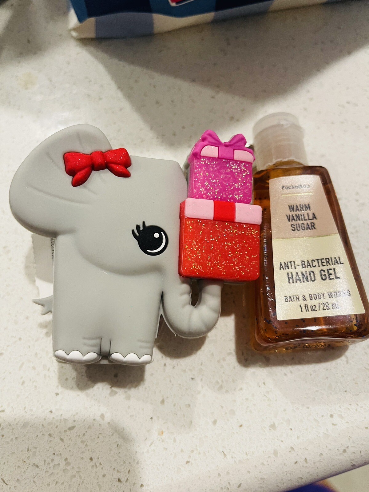 New Bath & Body Works Pocket Bac Holder Elephant Plain With Sanitizer Gel