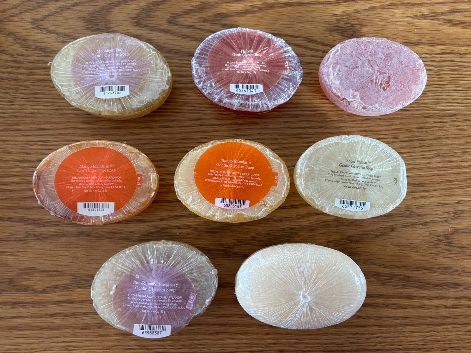 Lot Of 8 BATH & BODY WORKS Glycerin & Lotion BAR SOAPS Many RARE SCENTS!