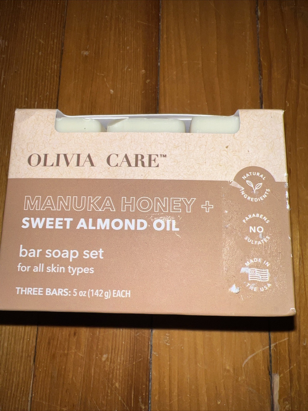 Olivia Care Manuka Honey & Sweet Almond Oil Bar Soap 3pc Set 5oz each New!!