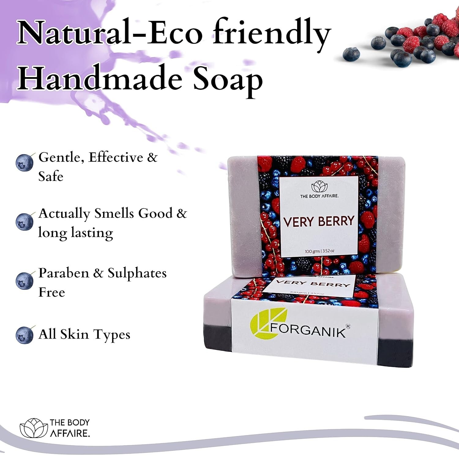 FORGANIK VERRY BERRY Handmade Cold Process Soap by The Body Affaire For Women
