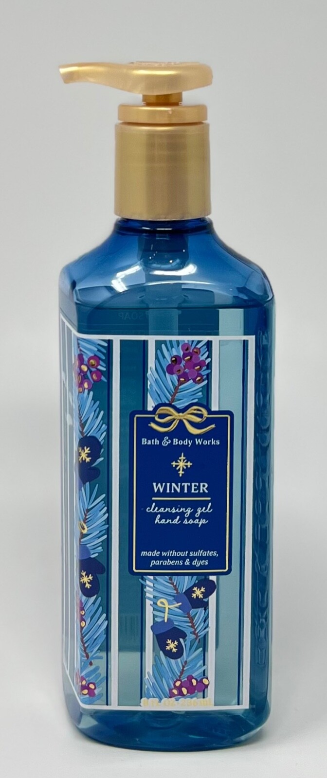 LOT OF 4 NEW BATH & BODY WORKS WINTER CLEANSING GEL HAND SOAP WASH PUMP BLUE 8OZ