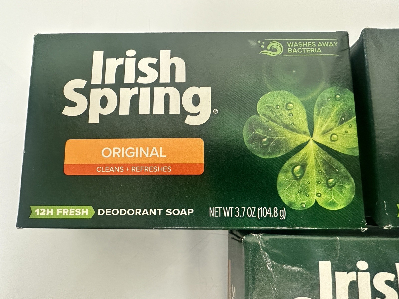 Original Irish Spring Deodorant Soap 3 Bars 3.7 oz No Flaxseed Oil New Sealed
