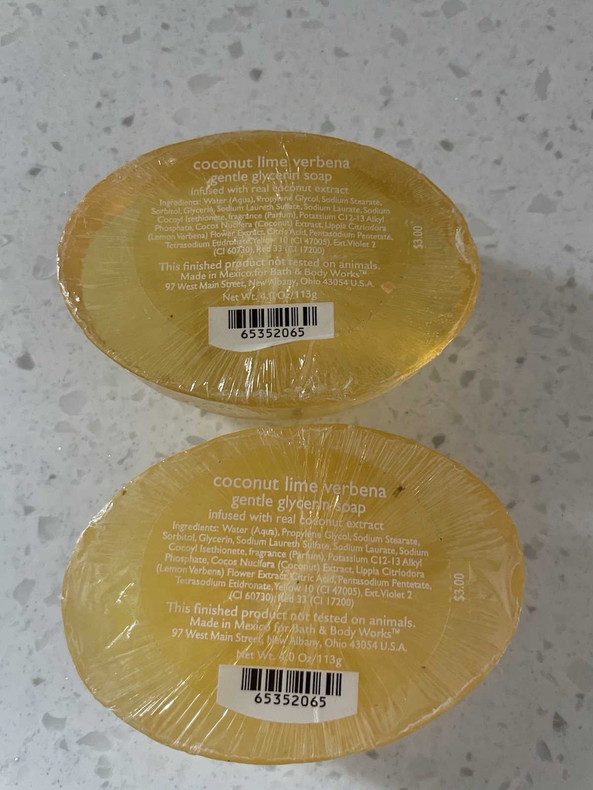 Bath & Body Works Coconut Lime Verbena Gentle Glycerin Soap Set of 2 New Sealed