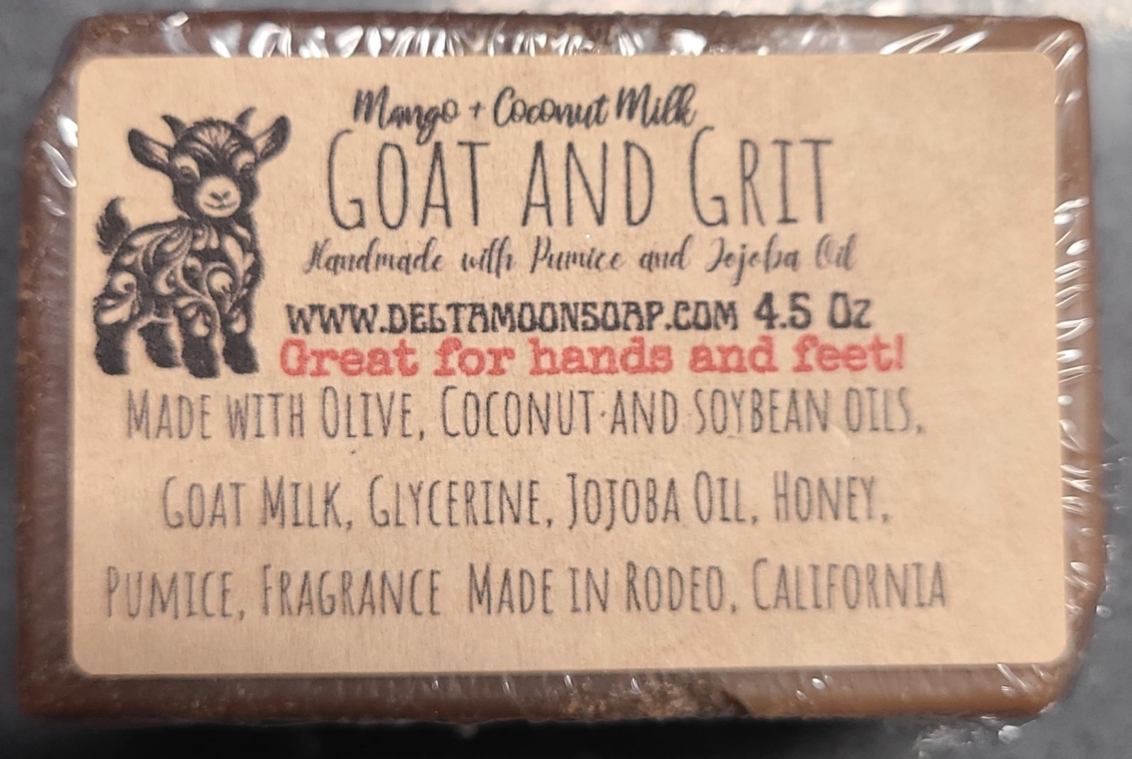 Handmade Goat And Grit Goat Milk Soap, Pumice + Jojoba Oil, samples, ships fast
