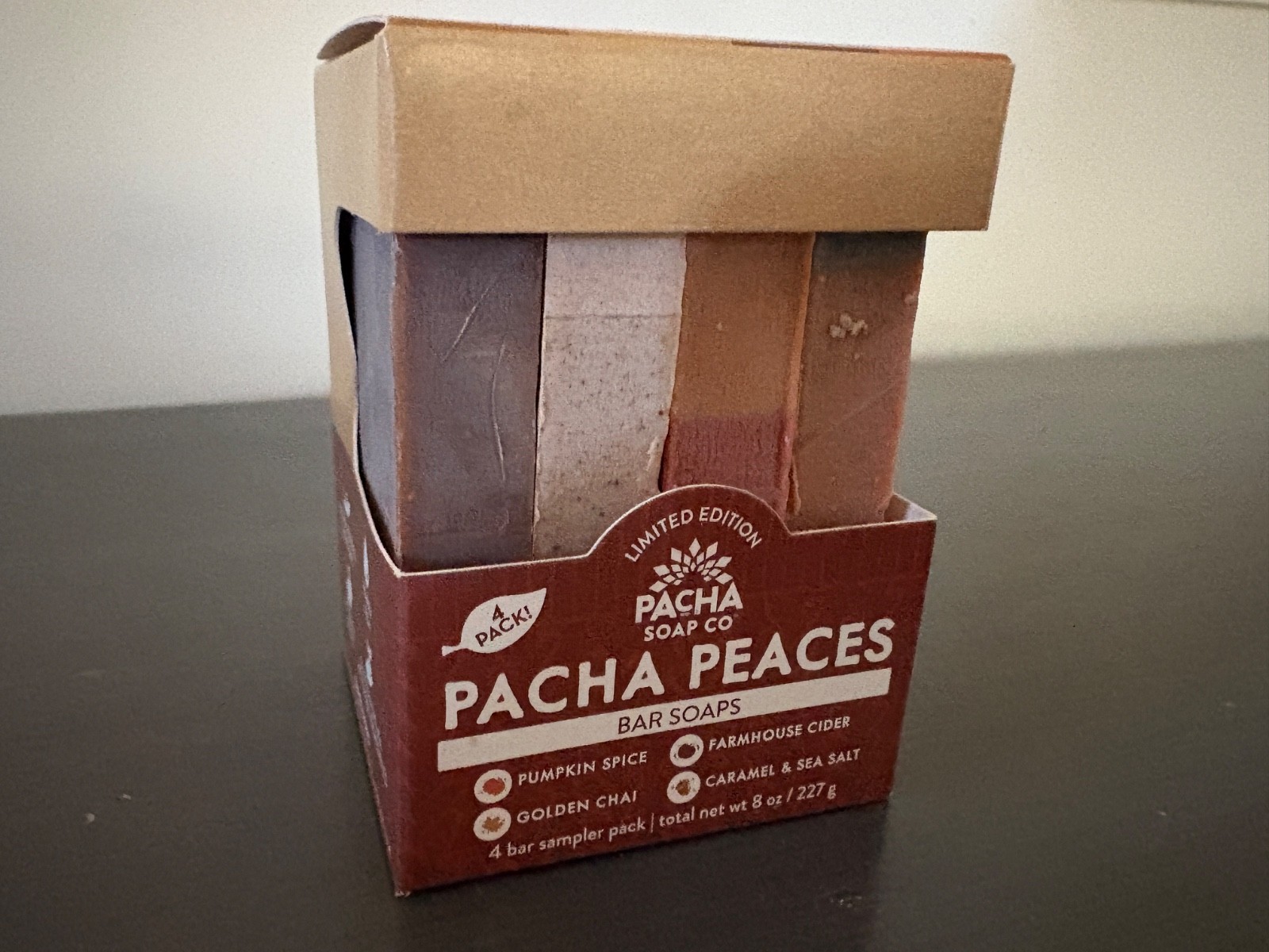 Pacha Soap Co Pacha Peaces Limited Edition Bar Soap Sampler 4-Pack, 8 oz