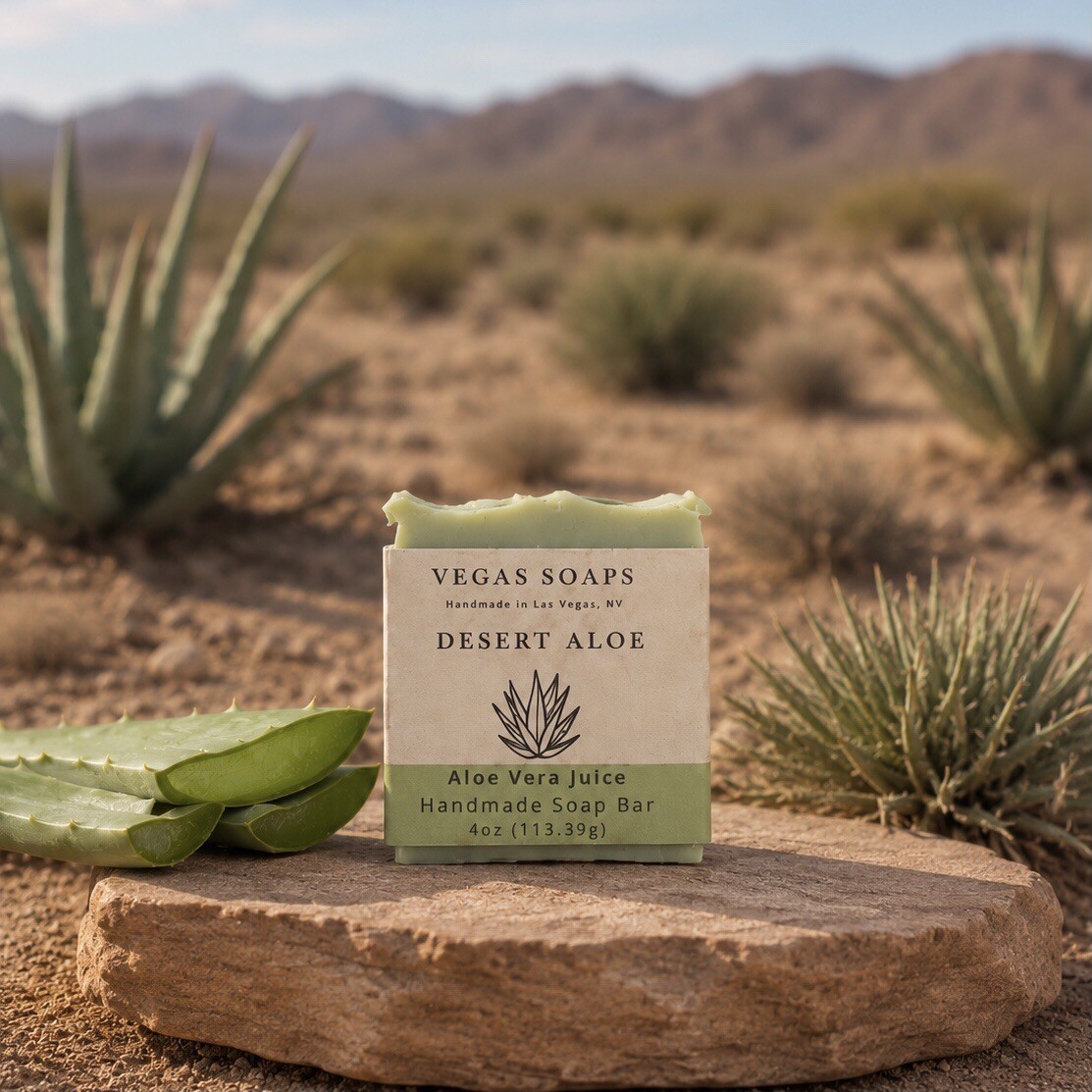 Vegas Soaps Desert Aloe Handmade Soap Bars Set Of 2 Aloe Vera Juice Plant Based