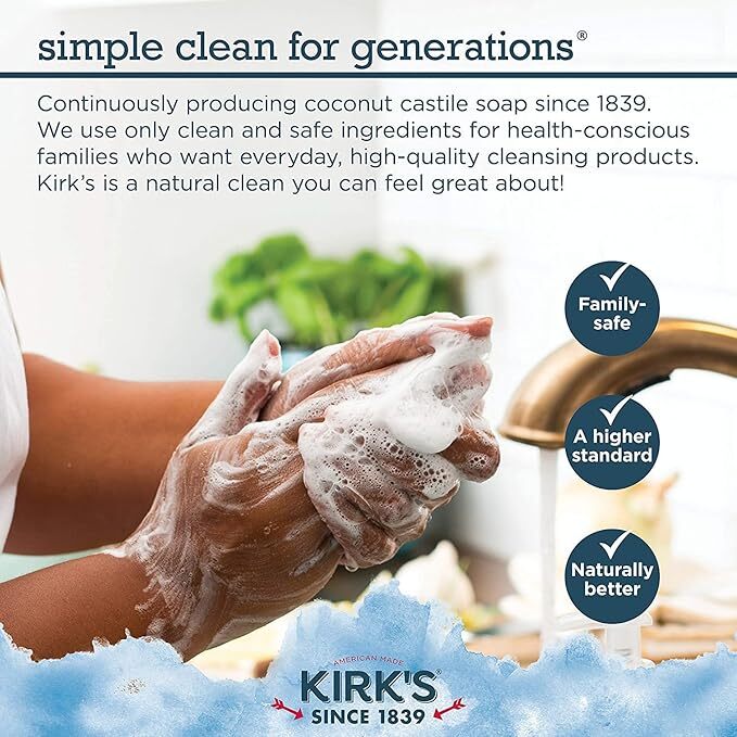 Kirk’s Original Coco Castile Soap Fragrance Free 4 oz pack of 24 Free Shipping