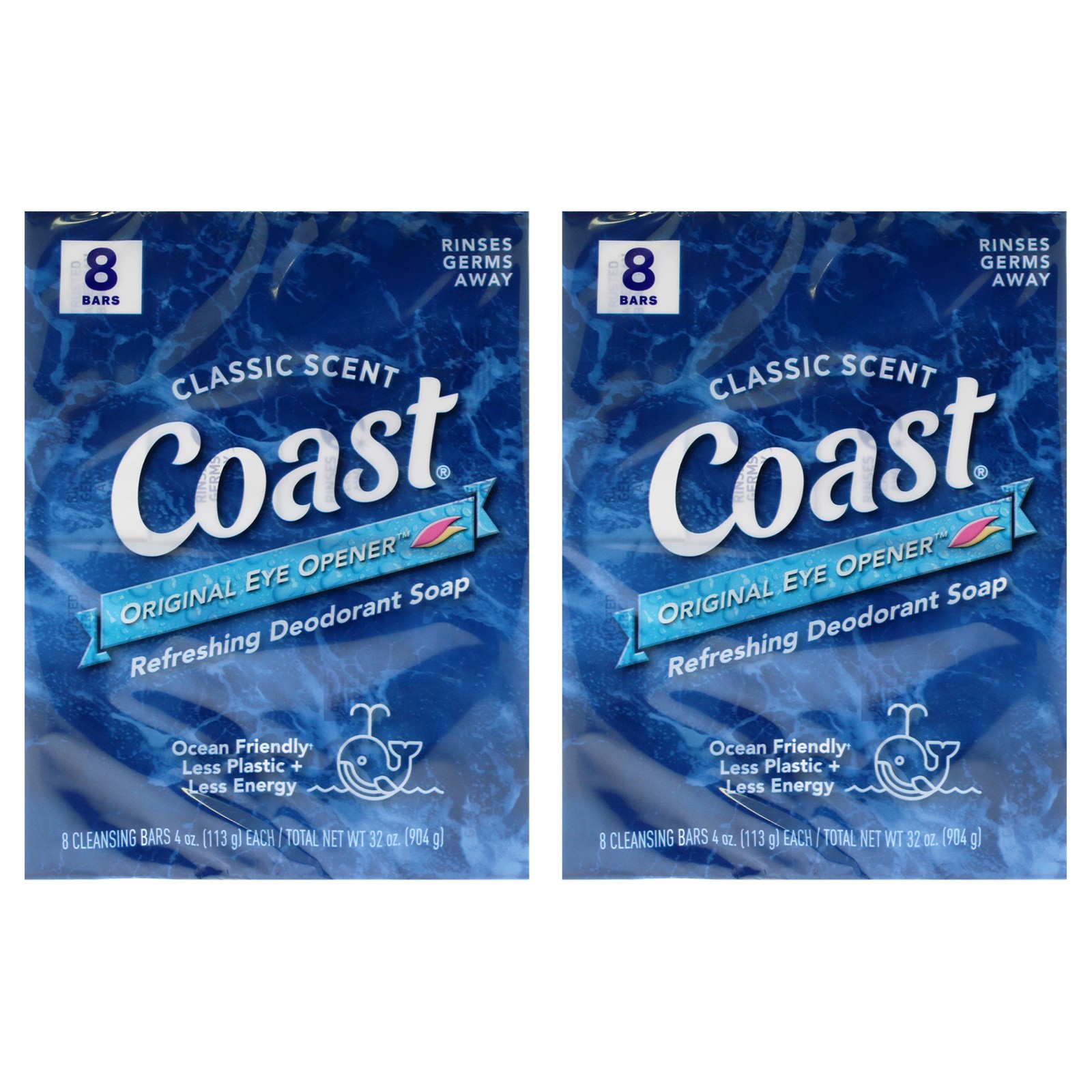 “Coast Refreshing Deodorant Soap – Classic Scent – Pack of 2 , 8 x 4 oz Soap”