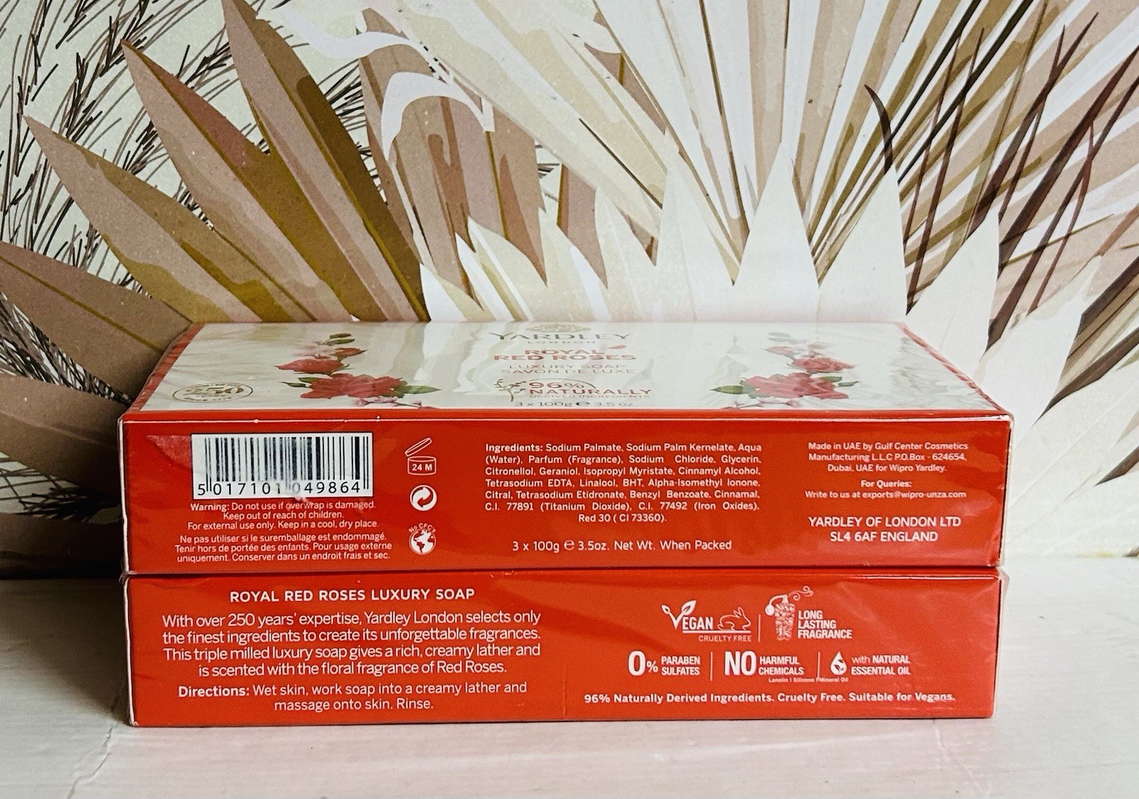 2-Pack Hardly ~ Royal Red Roses Luxury Bar Soap 6 Bars 3.5 oz Each