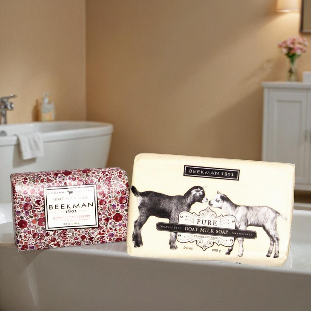 2 Beekman 1802 Goat Milk Soap Bars Honeyed Grapefruit 3.5 oz Fragrance free 9oz