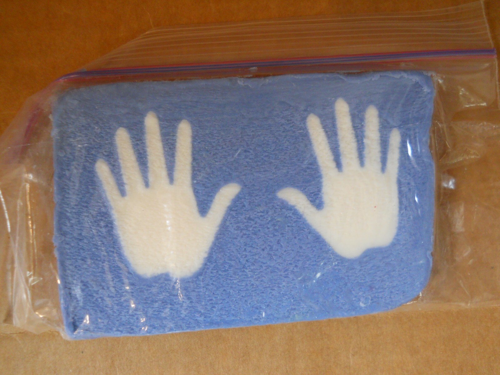 New Primal Elements End Cut Soap, Hands, 4.1 oz, Blue Background, White Hands