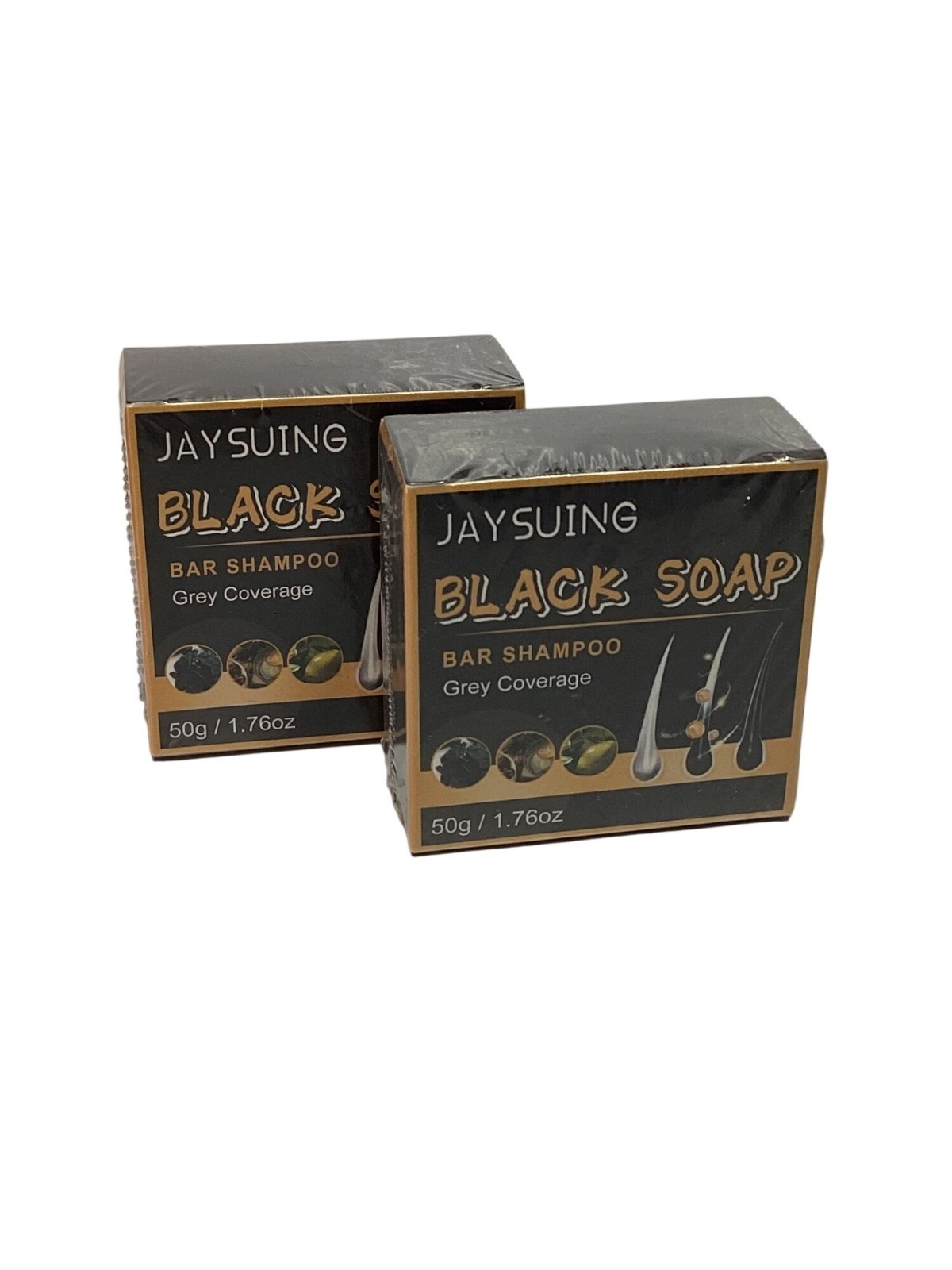2 Bars JAYS*ING Black Soap Bar Shampoo Grey Covering 50g / 1.76oz New Sealed