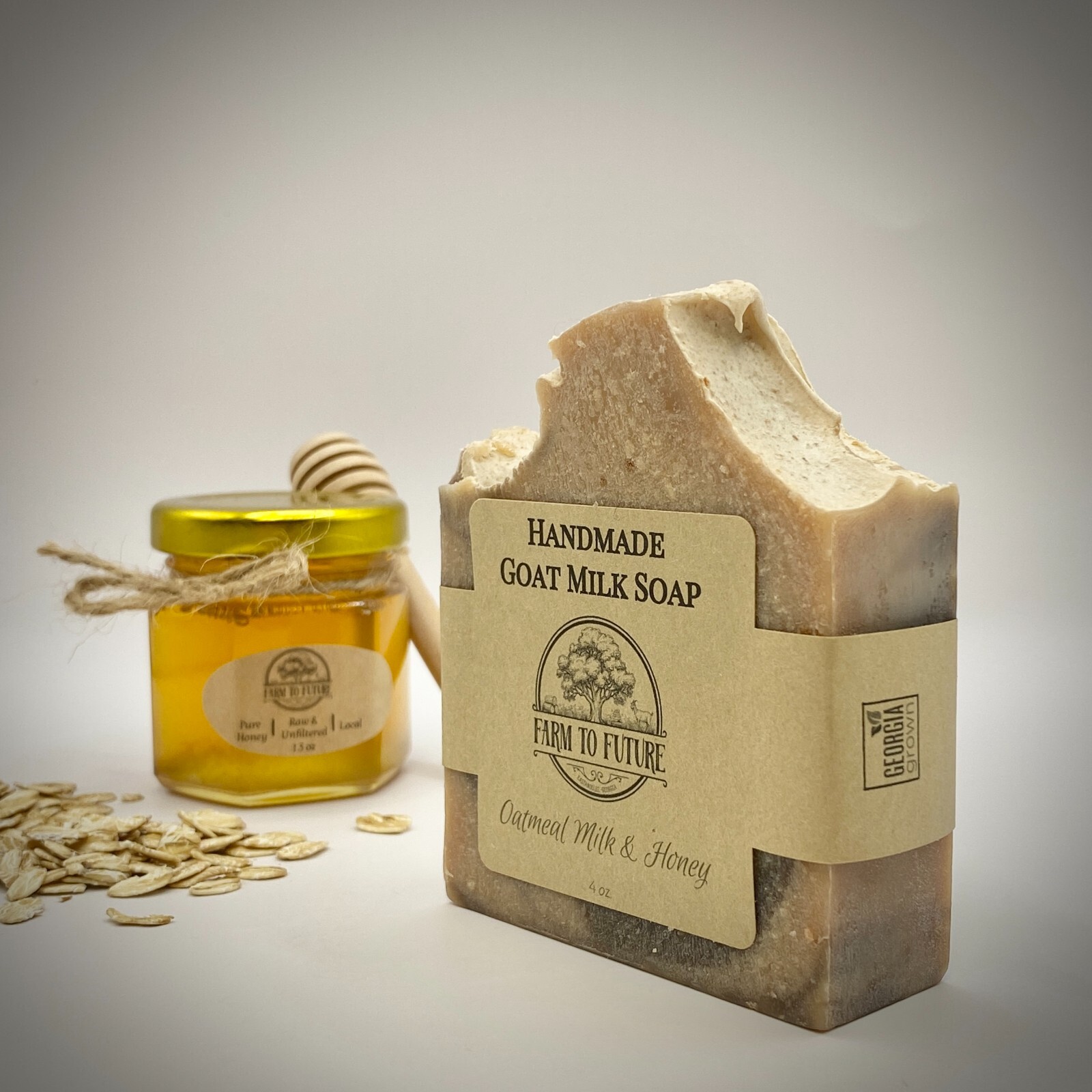 4oz Handmade Goat Milk Soap, Oatmeal Milk Honey, Sensitive Skin, Natural Soap