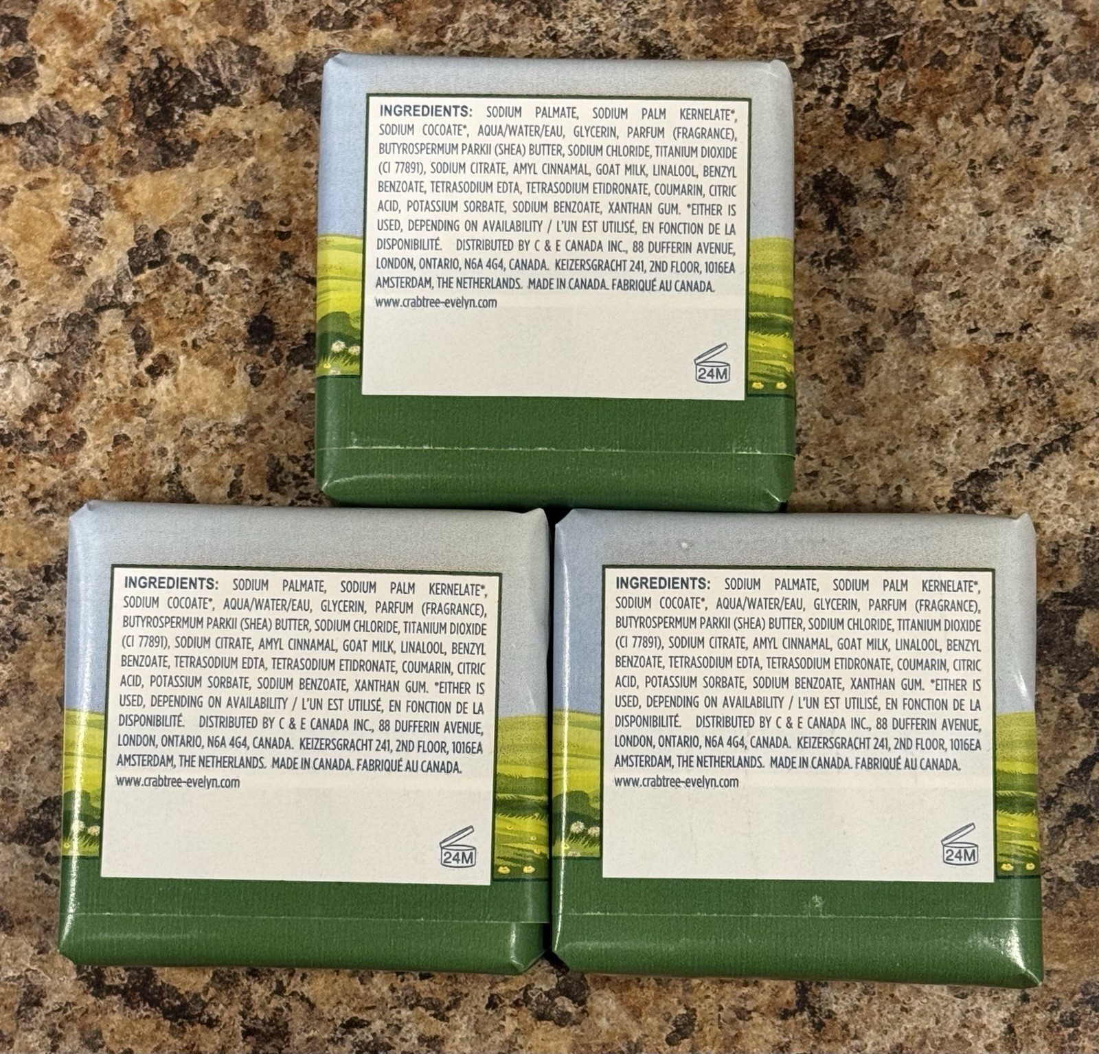 Crabtree & Evelyn GOATMILK Triple Milled Soap Bar Set of 3 – 3x 3.5oz