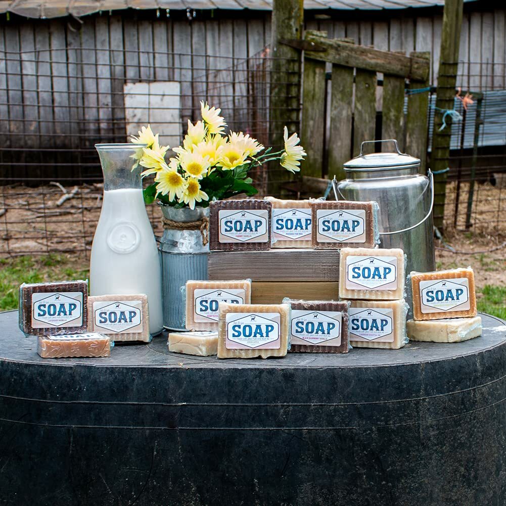 Bates Family Farm Cherry Vanilla Fat and Lye Soap Goat Milk Olive Oil Natural