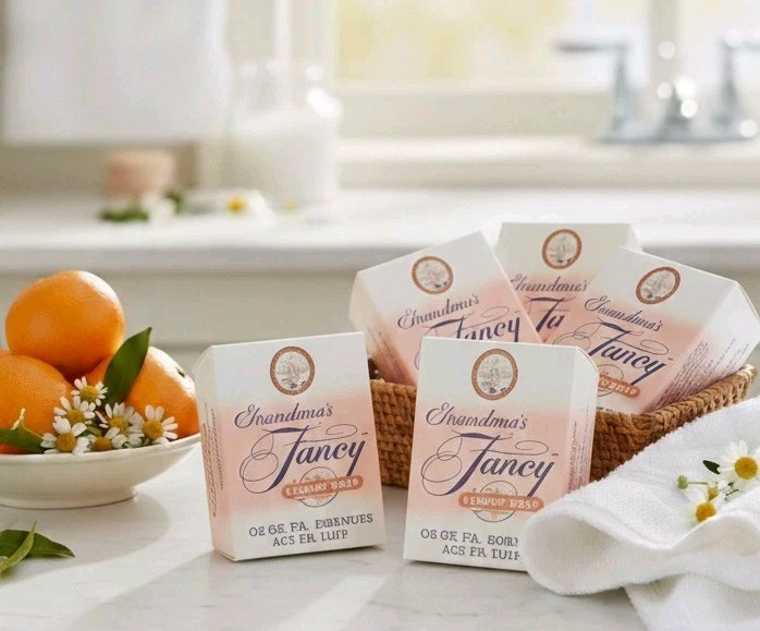 Lot of 5 Grandma’s Fancy Luxury Soap – Olive Oil, Camomile & Orange – 3.25oz NEW