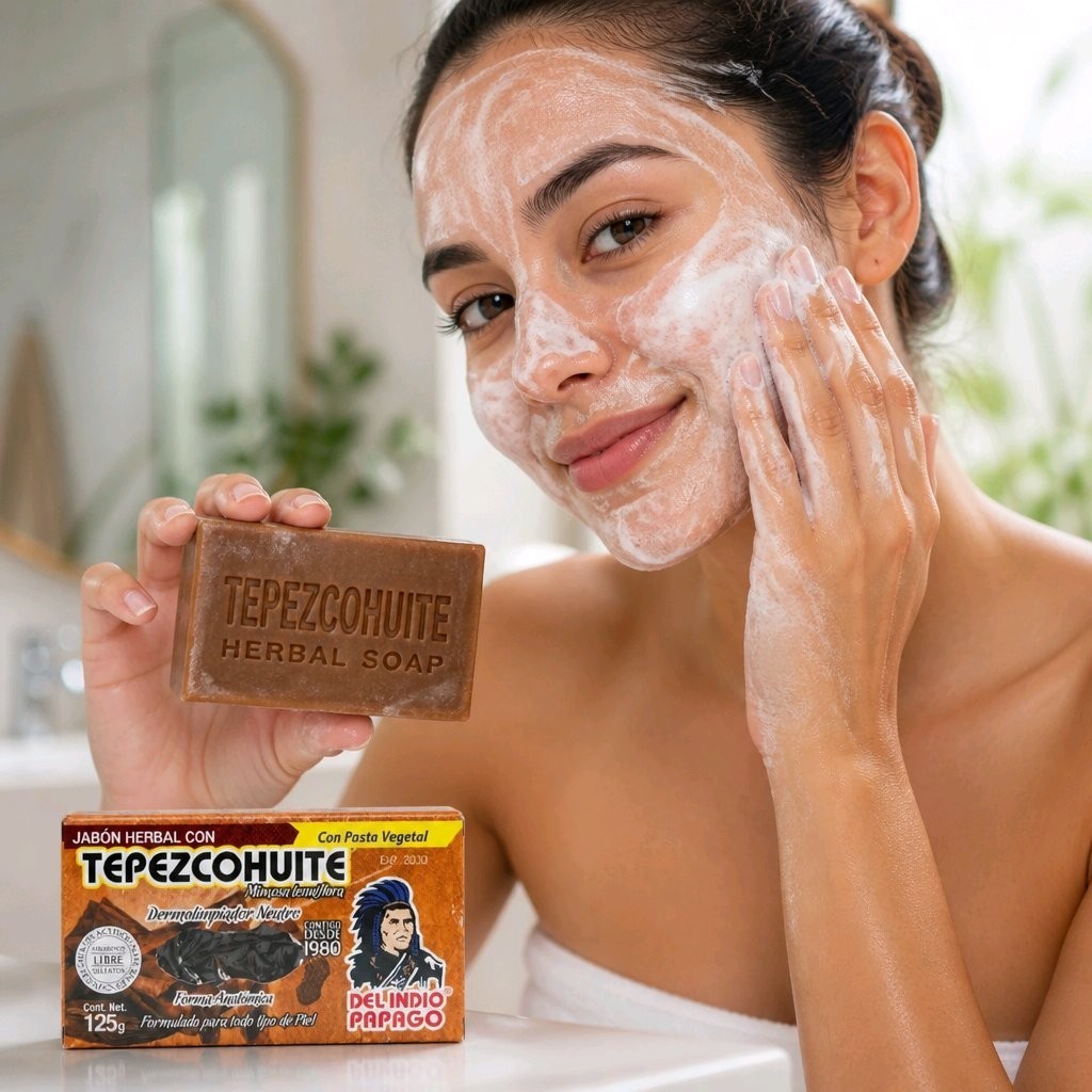 Herbal Soap With TEPEZCOHUITE Indio Papago. Natural Dermocleaner All Skin Types