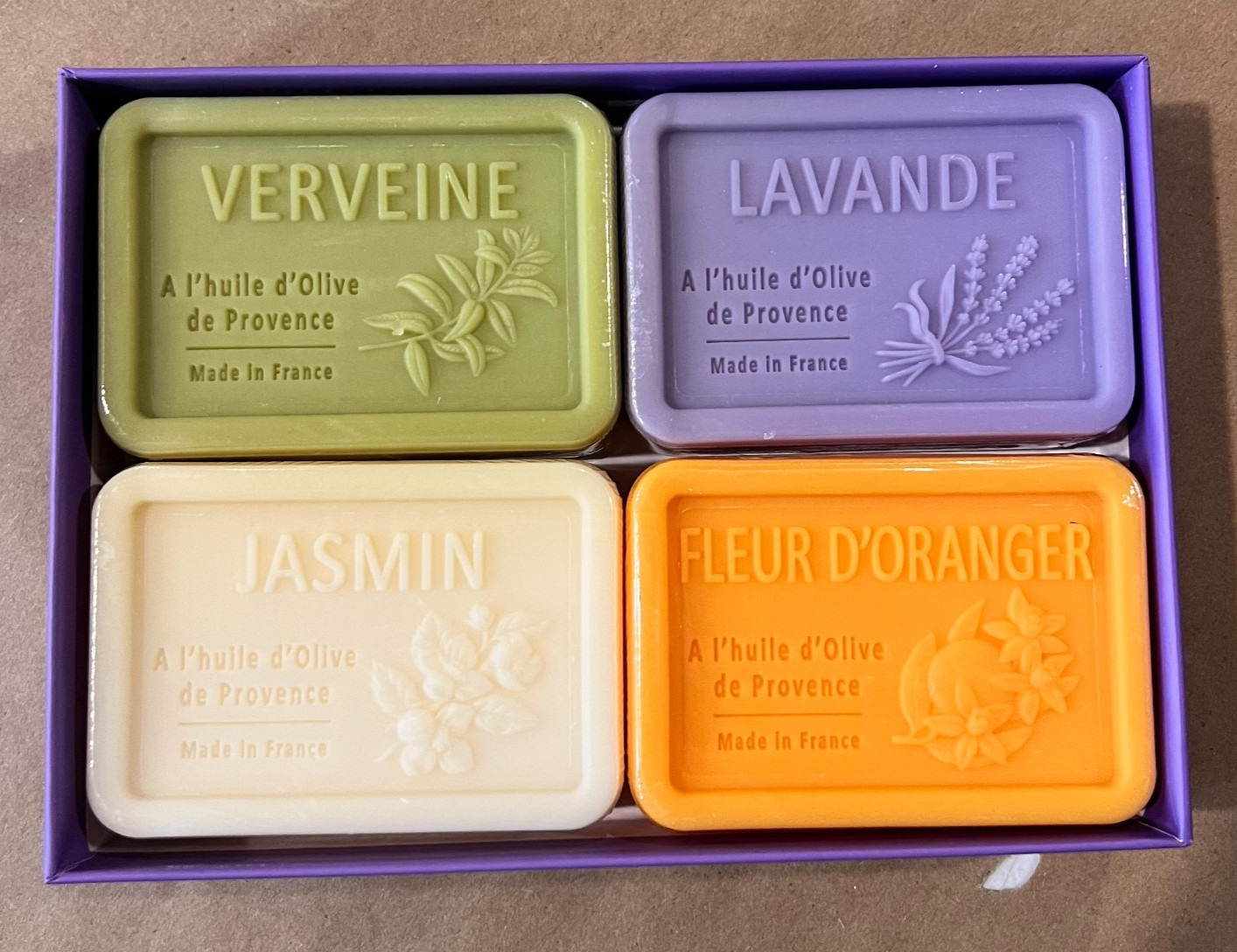 Savons a l’huile d’olive de Provence scented soaps Made in France four pack NEW!