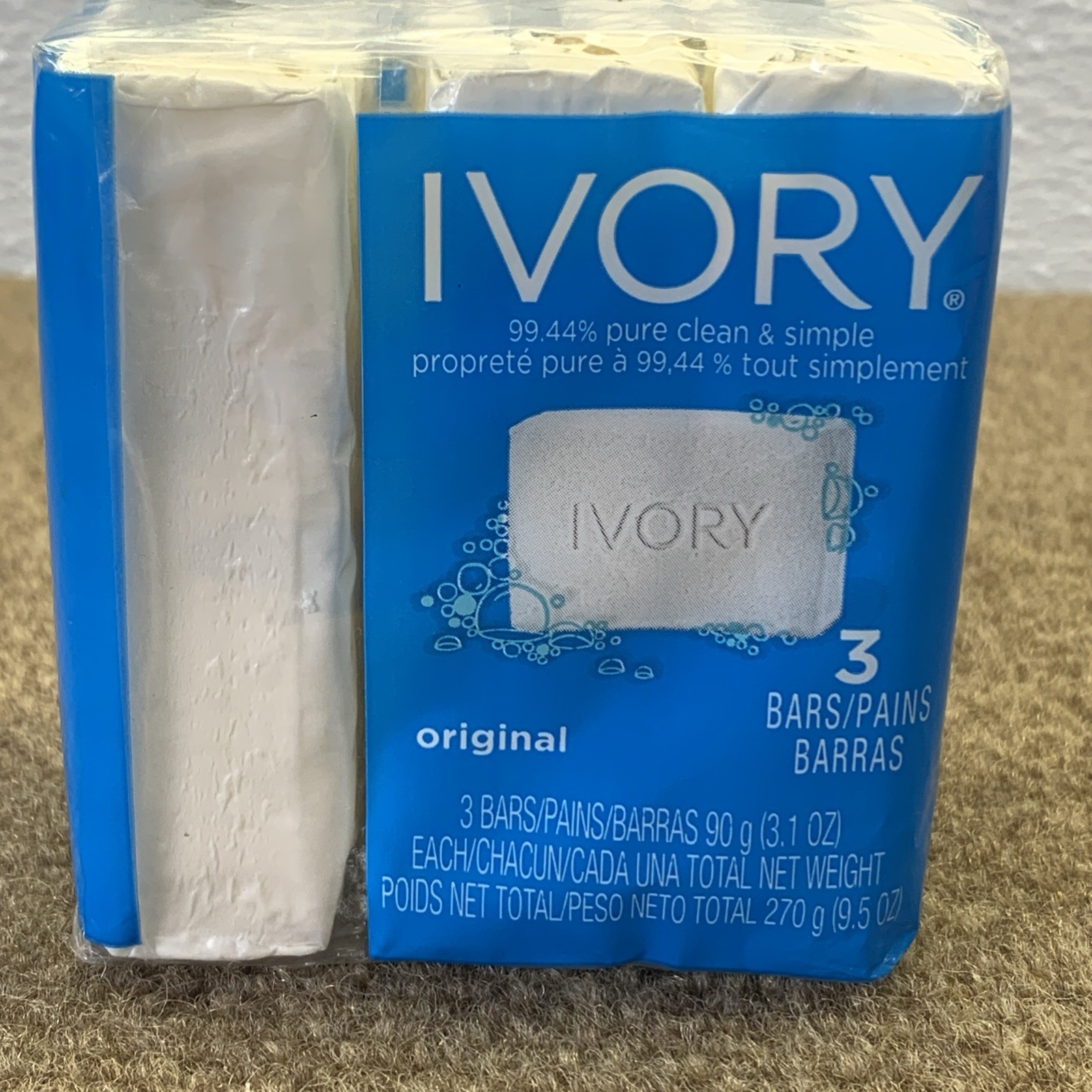 Vintage Original Ivory Bar Soap 3 Pack 9.5oz 99.44% Pure Clean Simple SEALED