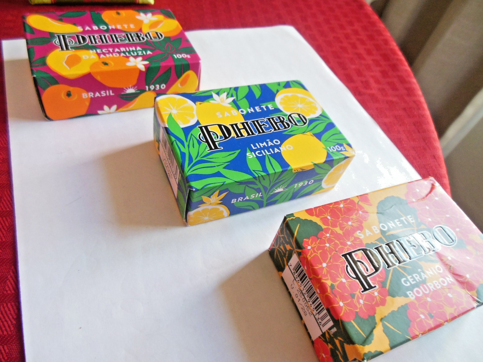PHEBO SABONETES * 3pc Bar Soaps / Product of Brazil * Free Shipping