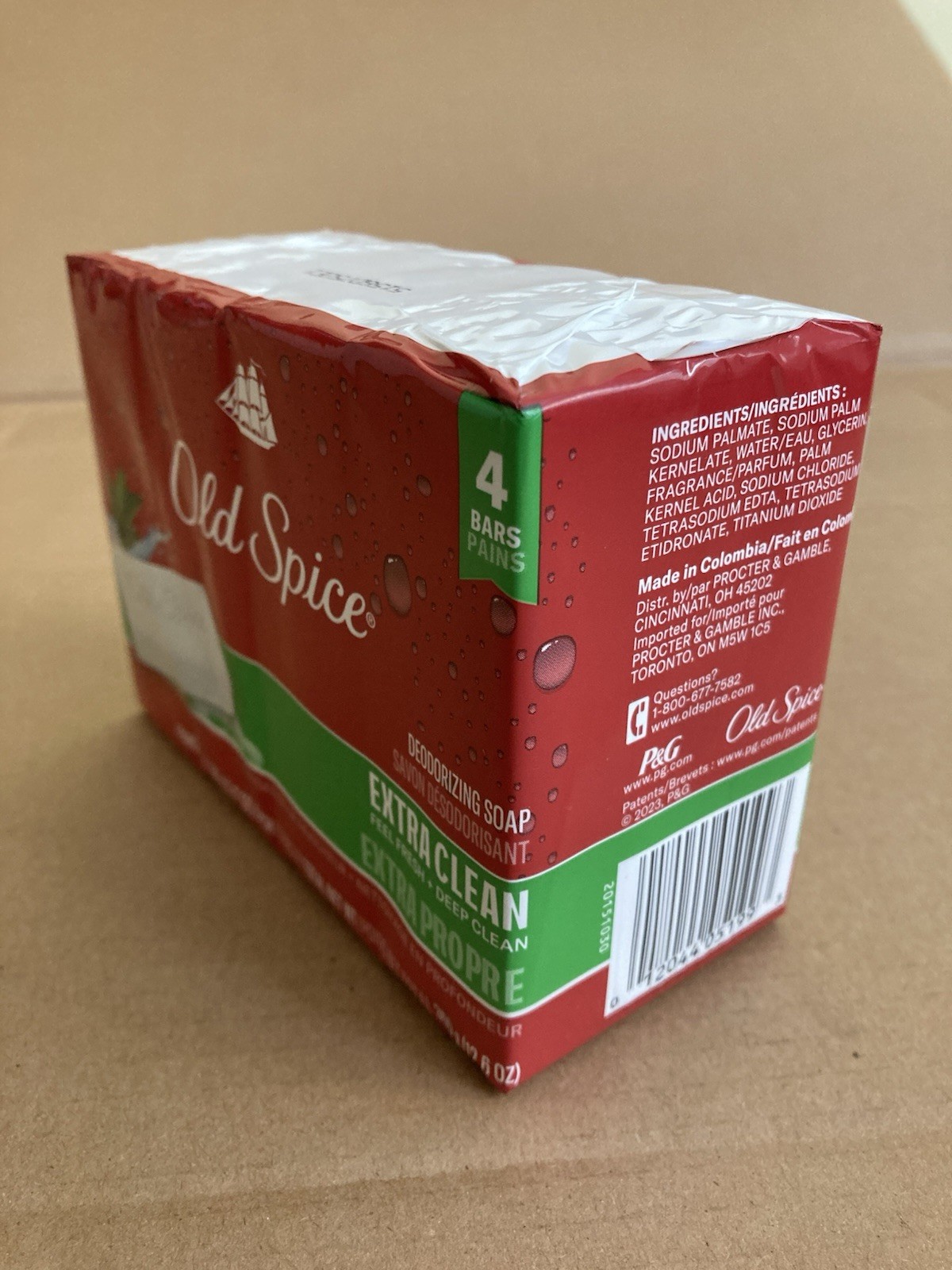 Old Spice Extra Clean Deodorizing Deodorant Soap for Men, 4 Bars, 12.6 oz Total