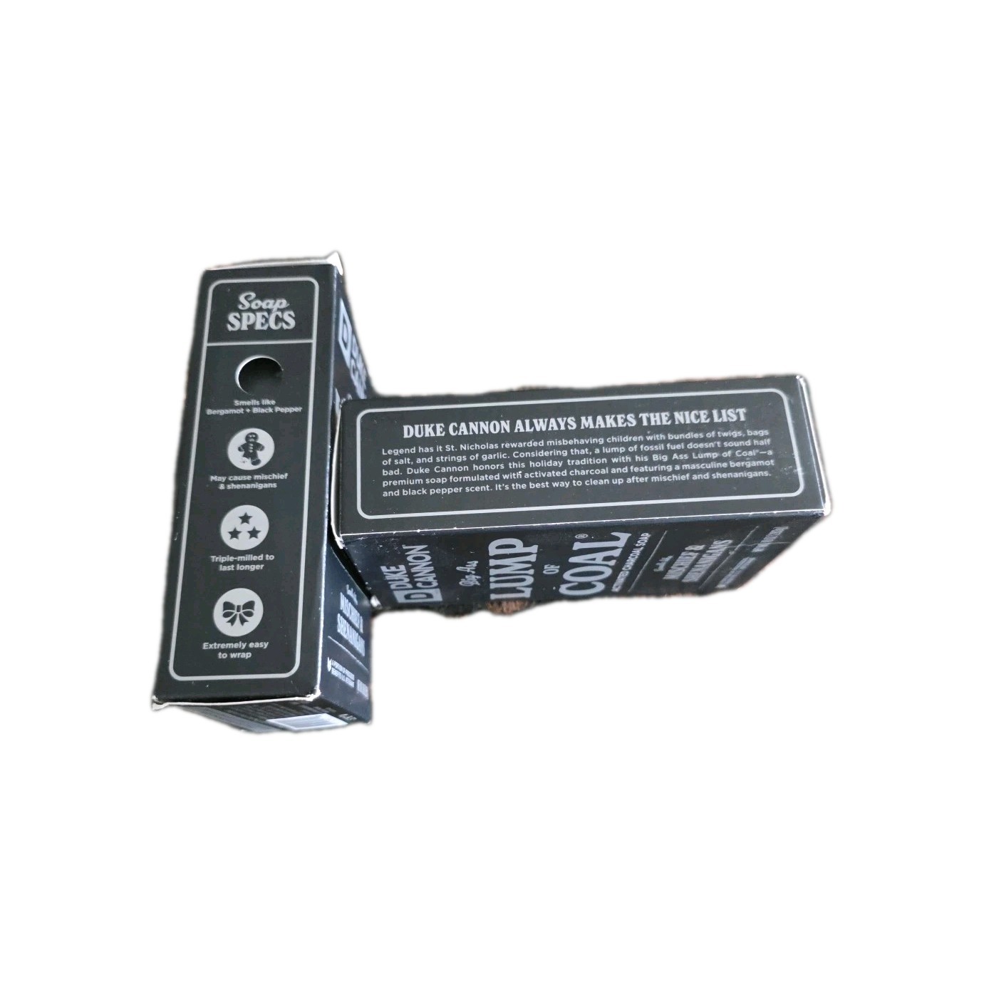 Duke Cannon Big Ass Lump Of Coal Big Brick of Soap for Men 10 oz Lot Of 2 Bars