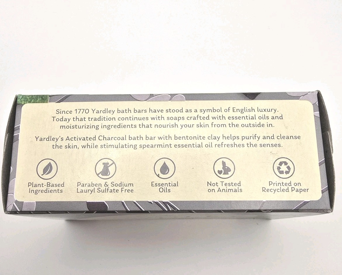 Lot of 4 Bars Yardley London Charcoal Chamomile Oatmeal Lavendar 4.25oz Each