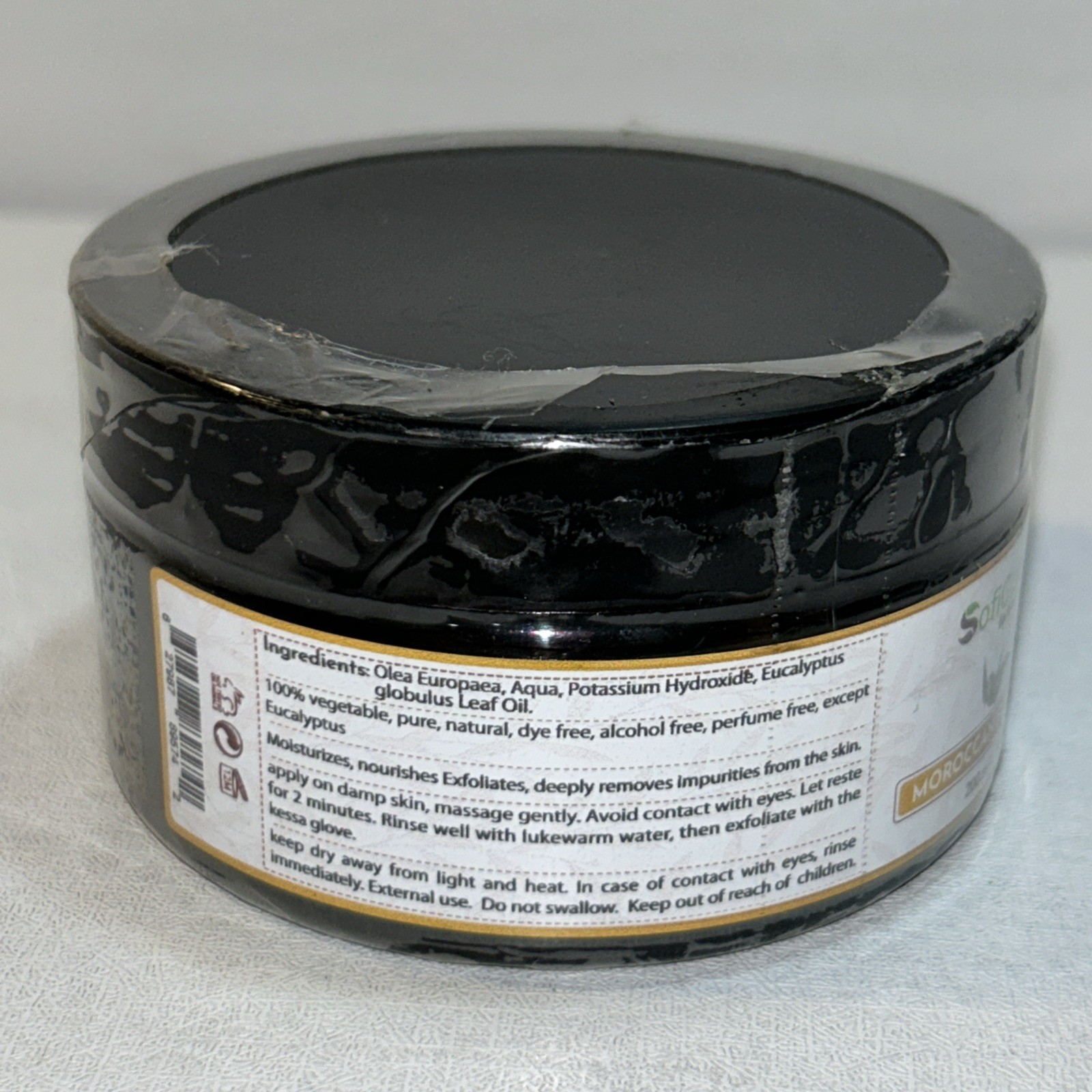 Sealed Sofiglobe Moroccan Black Soap 200 ml Slightly Damaged Outer Packaging