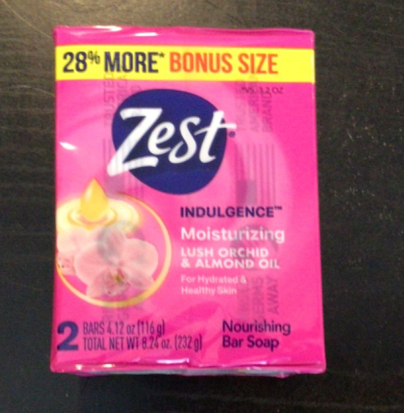 Two Pack Zest Pink Indulgence Deodorant Soap Bars 4.12 oz Lush Orchid & Almond
