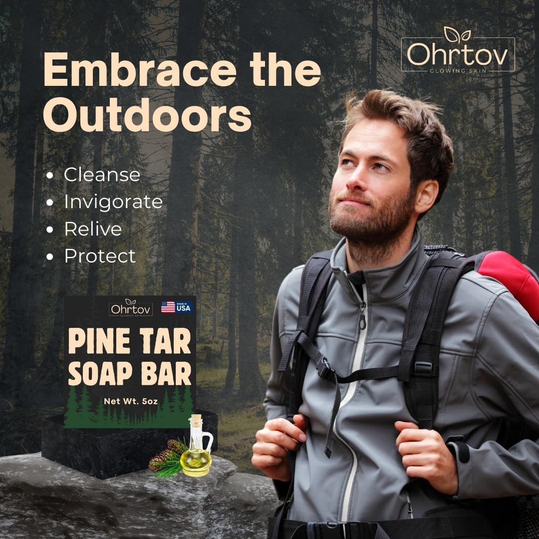 Earth-Based Pine Tar Soap – Cleansing Bar for Acne, Psoriasis & Skin Health
