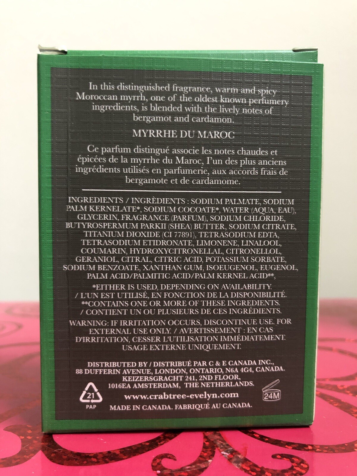 Crabtree & Evelyn MOROCCAN MYRRH Cardamom & Bergamot SOAP 5.29 oz VERY RARE