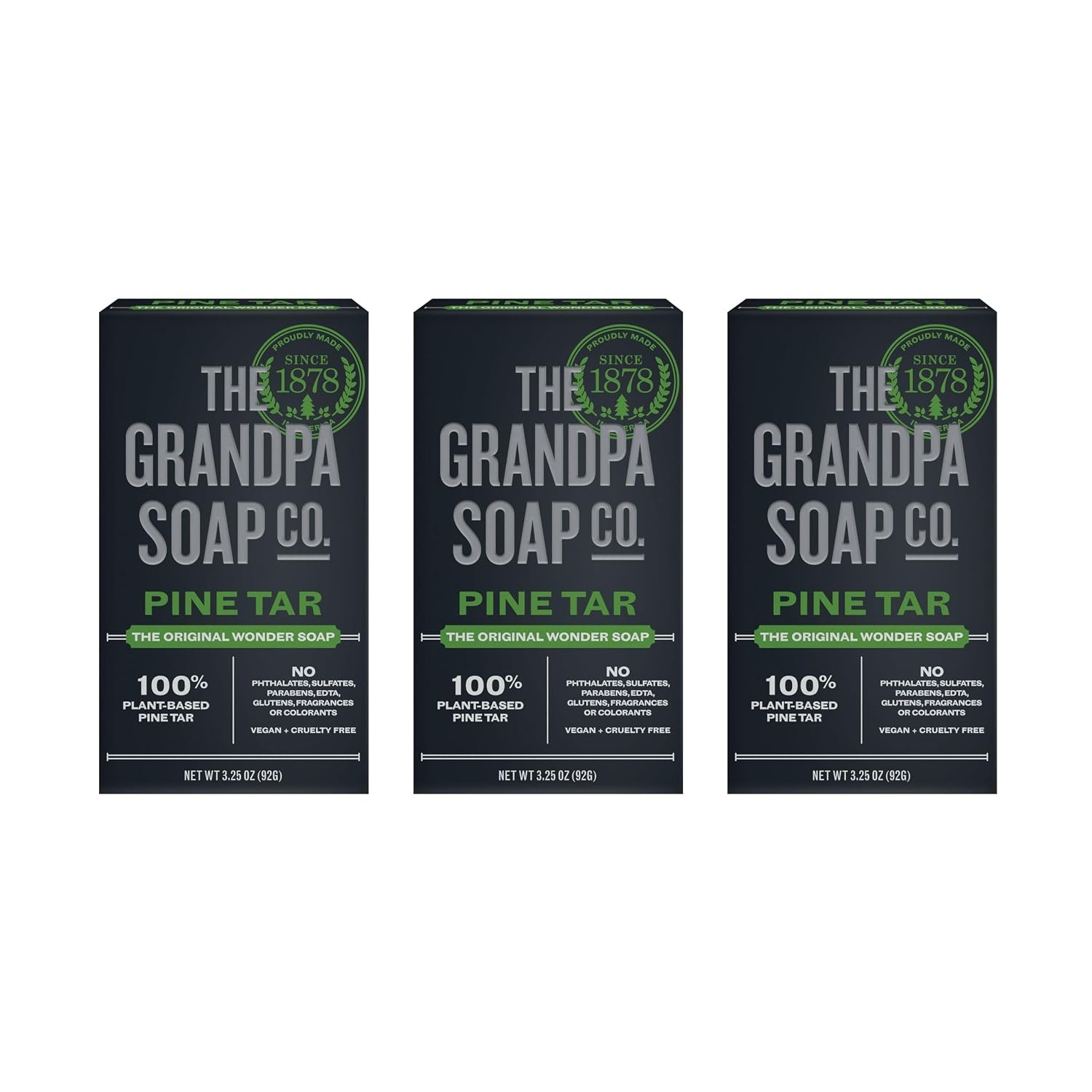 Natural Pine Tar Oil Bar Soap for Men 3.25 Oz Pack of 3 Pine Tar Men’s Soap