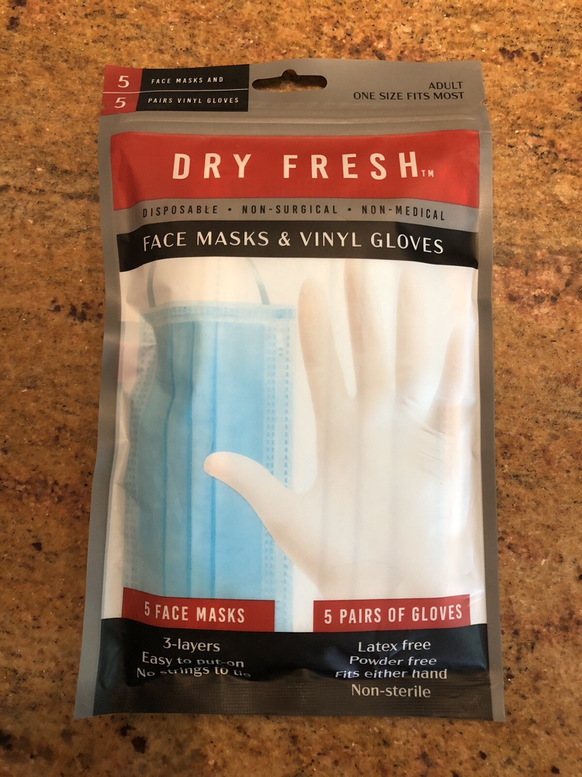 face mask and gloves