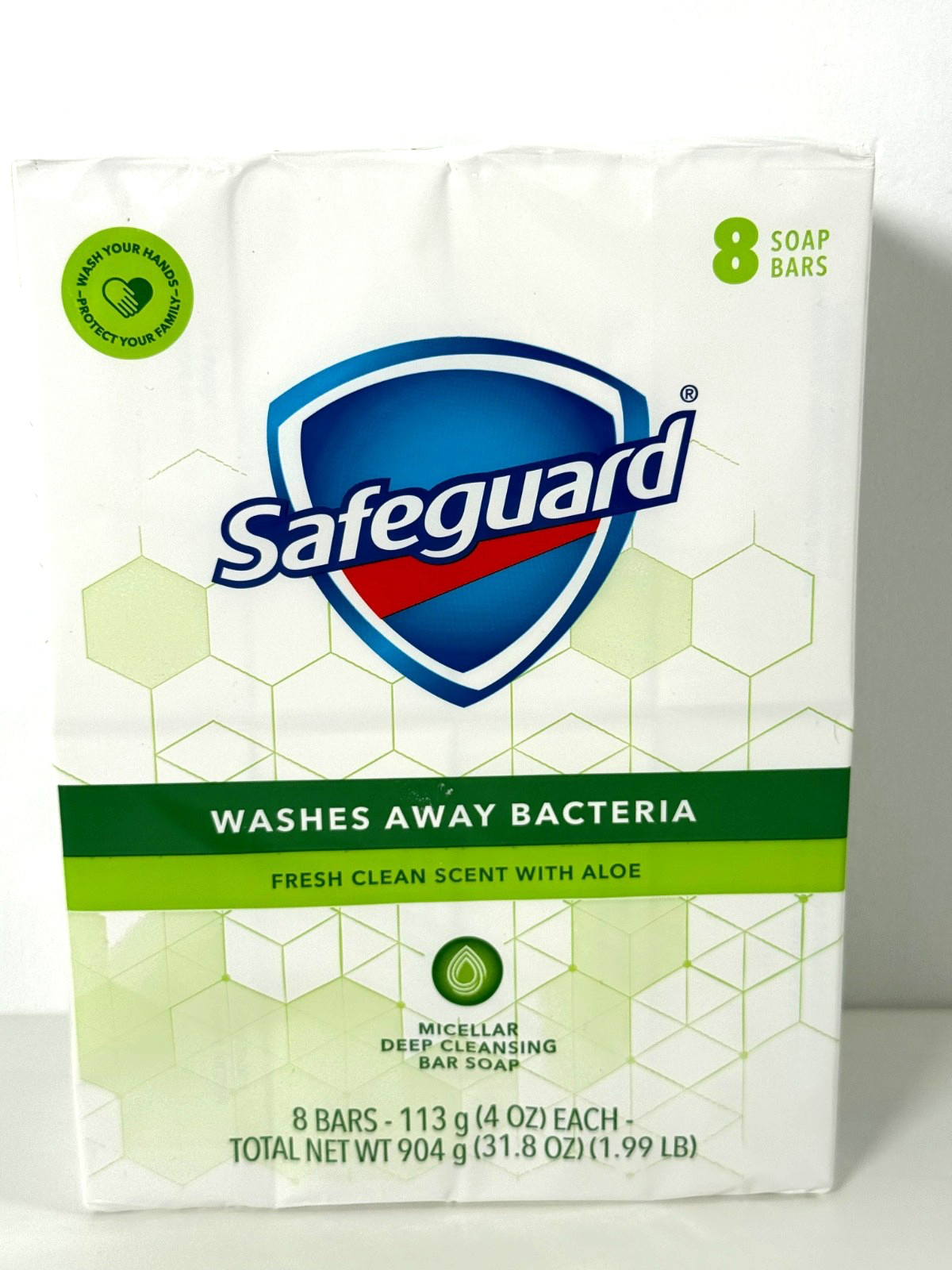 Safeguard Micellar Bar Soap Fresh Clean Scent with Aloe 14 Bars New