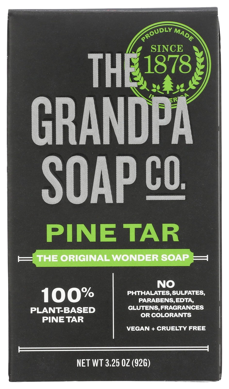 Grandpas Wonder Pine Lathers White Tar Bath Bar Soap – 3.25 Oz
